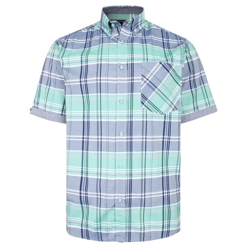 KAM Large Retro Check Shirt Mint